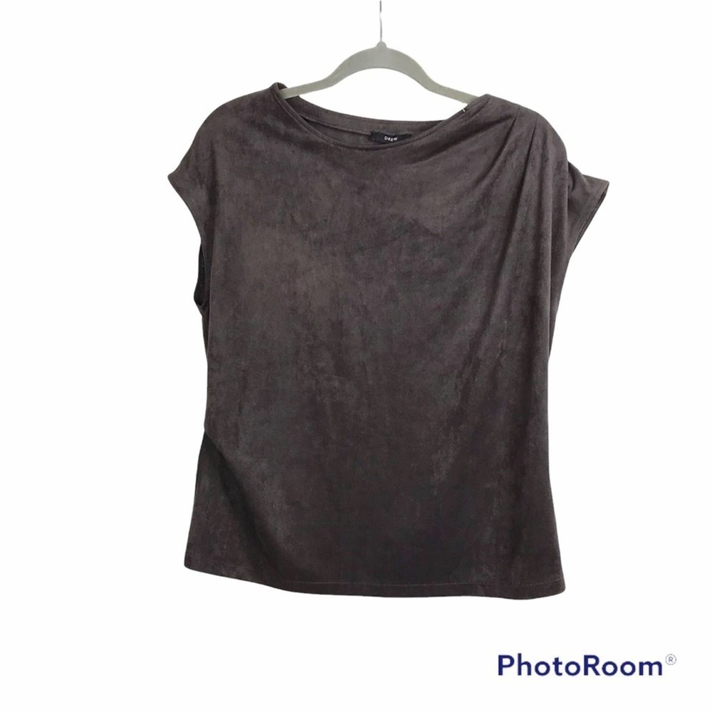 Drew Neiko top in charcoal grey suede size L NWT
